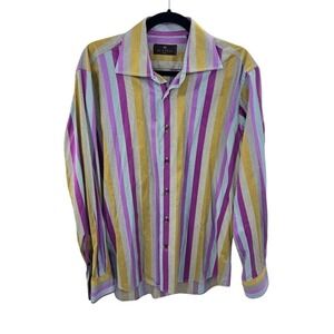Etro Milano Striped Button‎ Up Shirt Cotton Made in Italy Dress Shirt